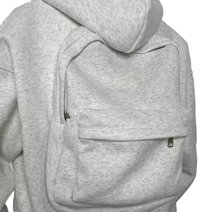 Men's Solid Custom Backpack Zip Up Hoodie